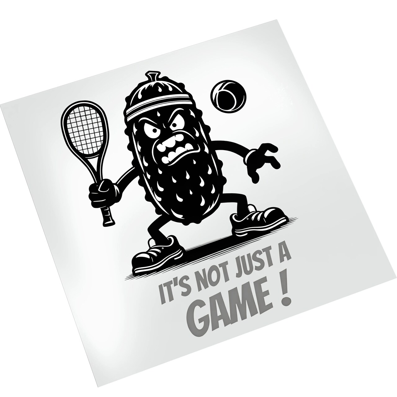 Pickleball DTF Transfer - Angry Pickle Character Ready To Press